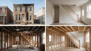Rebuilding a Fire-Damaged Philadelphia Rowhome for a realistic Port Richmond property