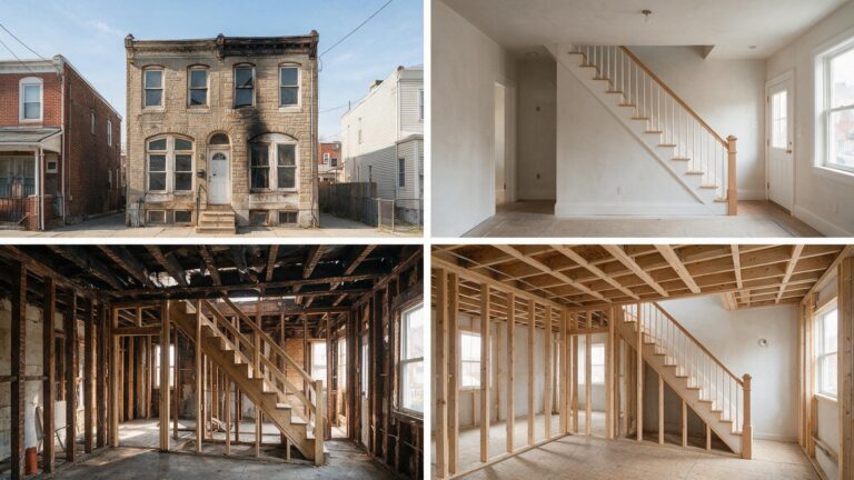 Rebuilding a Fire-Damaged Philadelphia Rowhome for a realistic Port Richmond property