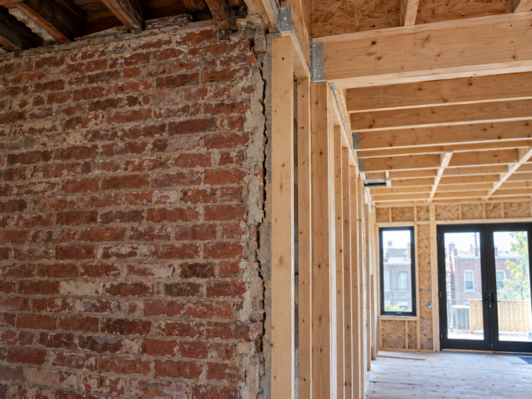 Professional rowhome rear addition settlement cracks detail for Noam Construction - Philadelphia in South Philadelphia