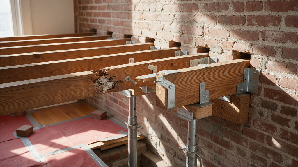 Professional joist end repair Philadelphia rowhome detail for Noam Construction - Philadelphia in South Philadelphia

